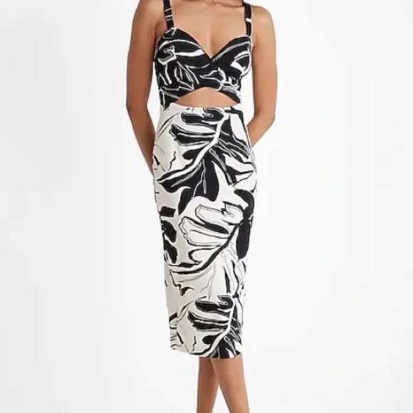 Express Dresses & Skirts - Express NWT Off White and Black Cutout Dress, Large